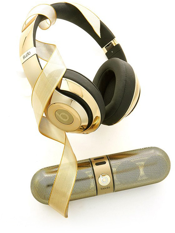 Beats by Dre Limited Edition Gloss Gold Headphones and Pill 2.0 gift