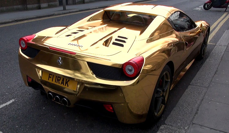 Ferrari 458 spider gold London 5