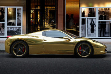 Ferrari 458 spider gold London featured