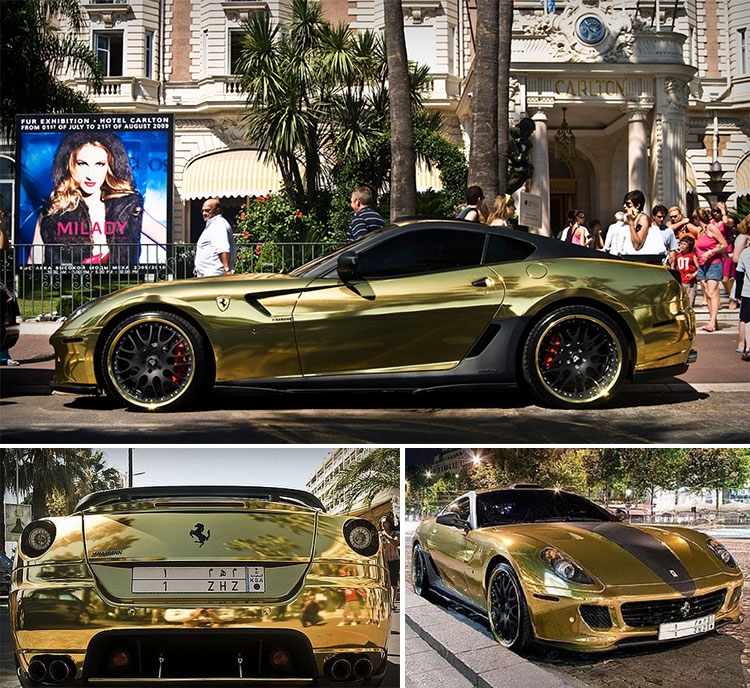 Ferrari 599 Hamann gold France Cannes