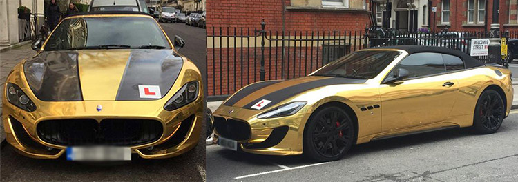 Gold Maserati GranCabrio Sport