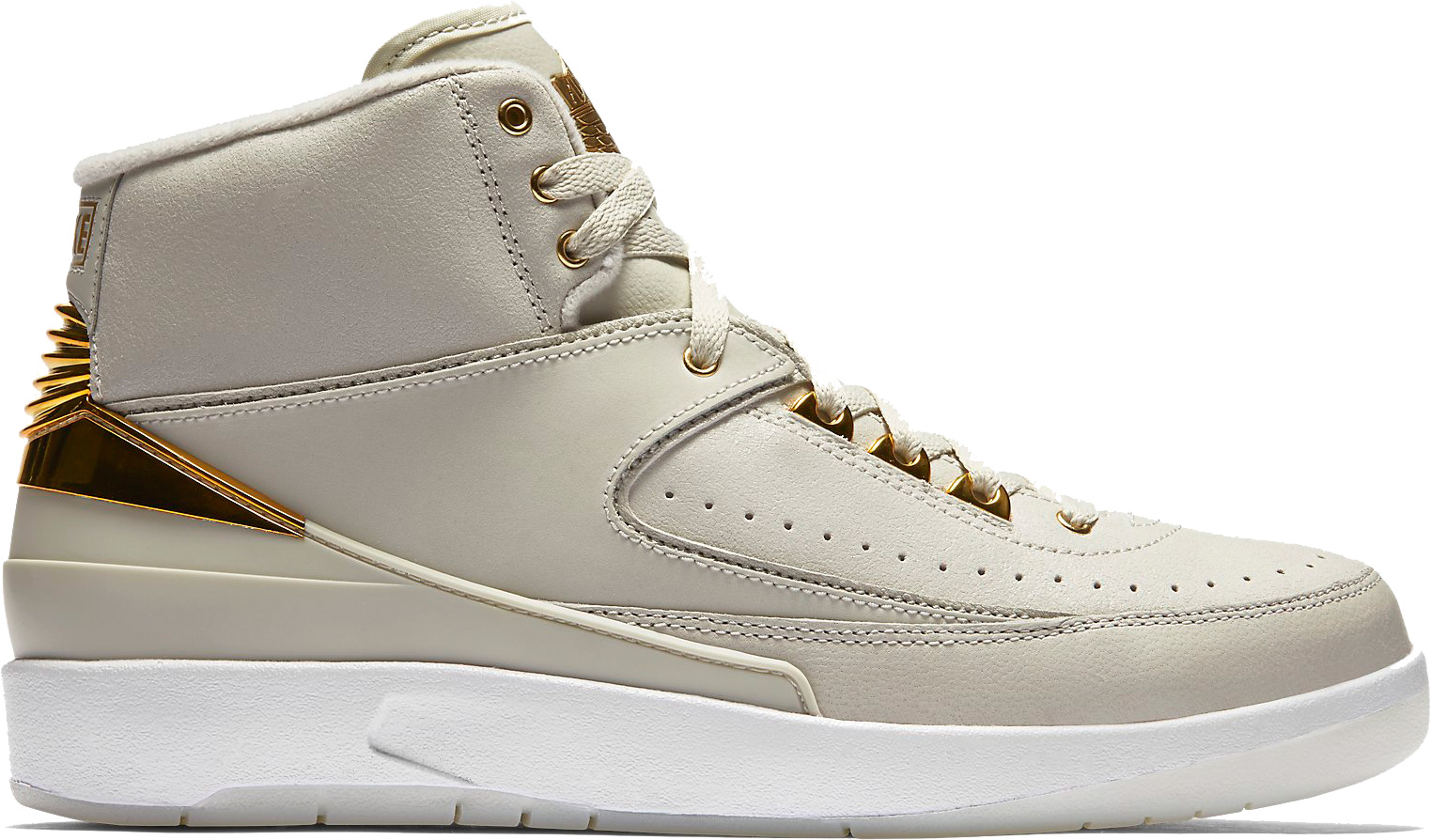 Gold Nike Air Jordan 2 quai 54 side