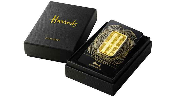 Harrods gold bullion bar 1 oz