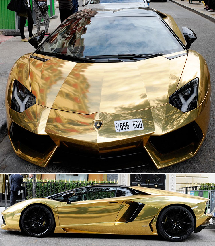 lamborghini aventador gold paris