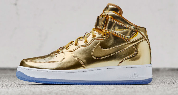 nike air force 1 mid gold