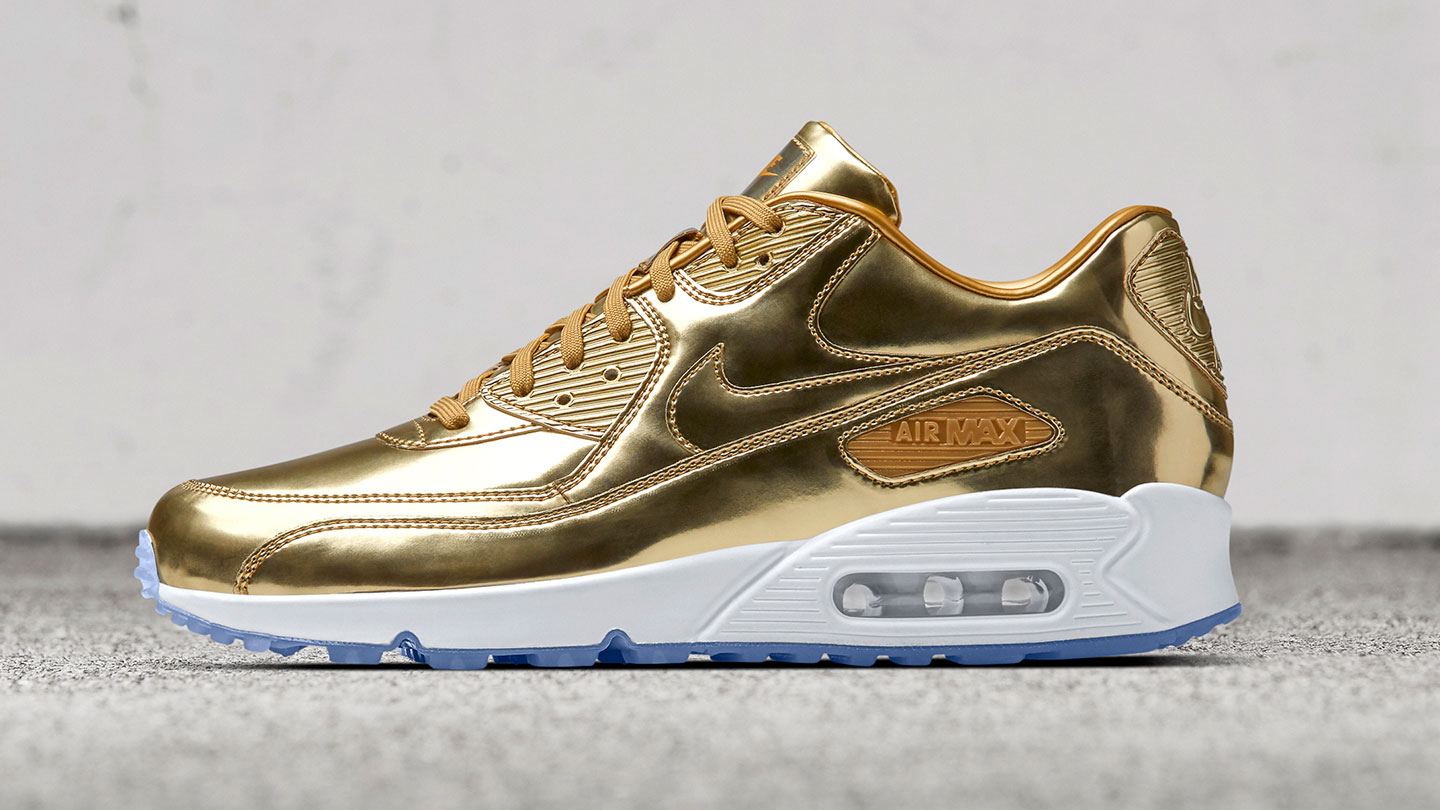 gold nike air max 90