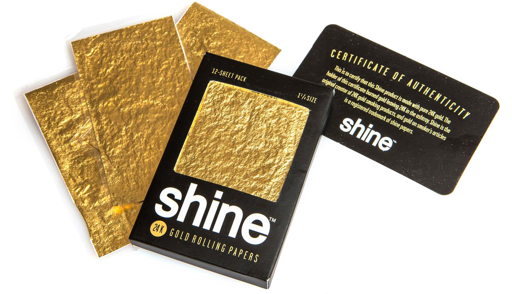 Shine 24k gold rolling paper 12 sheet