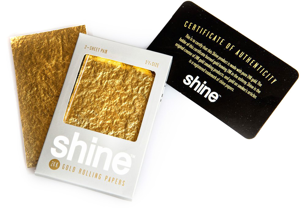 Shine 24k gold rolling paper 12 sheet