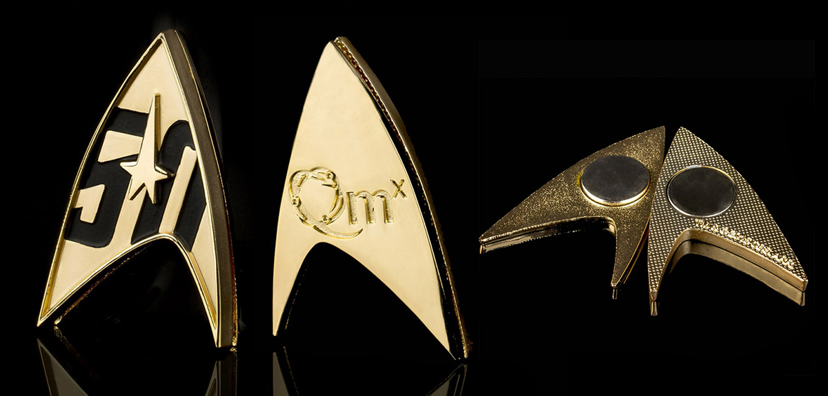 gold star trek 50th anniversary gold badge