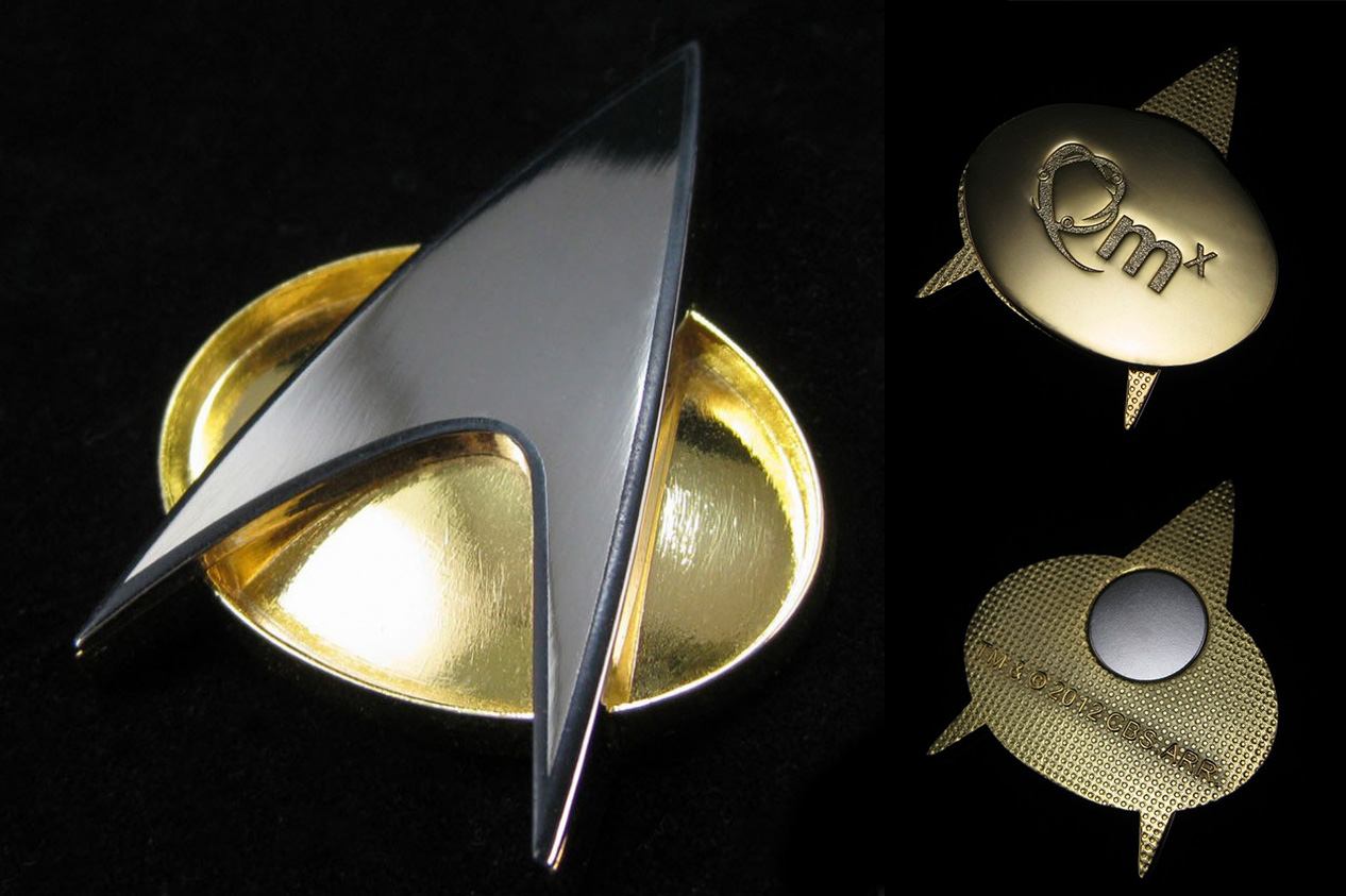 star trek 50th anniversary gold communicator badge