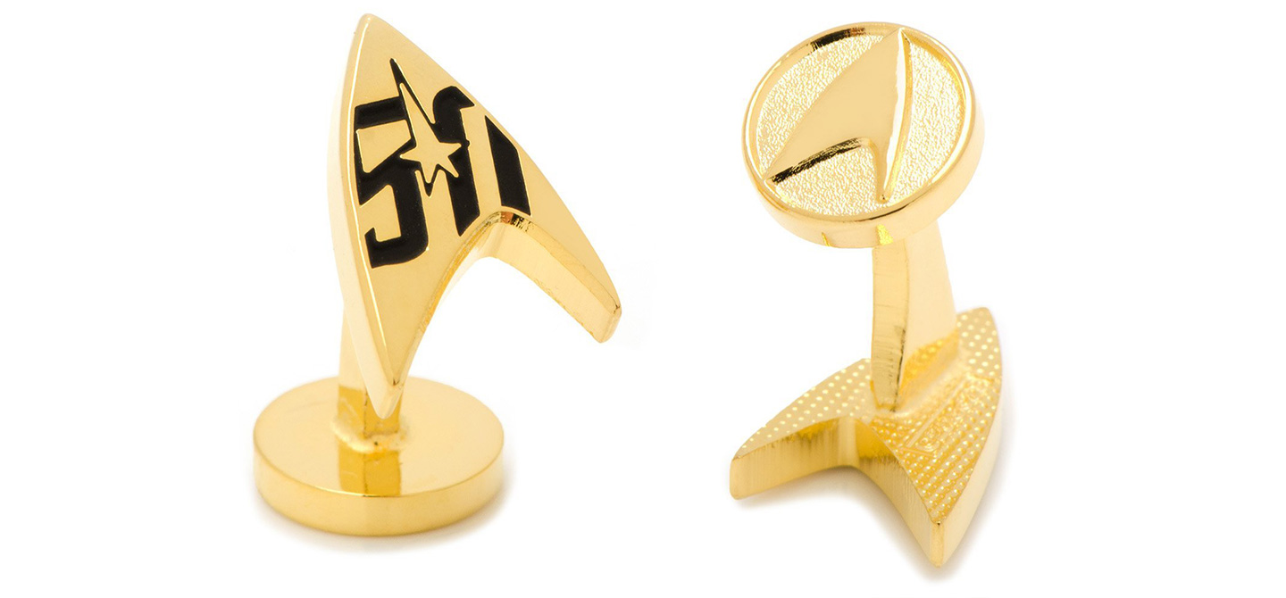 gold star trek 50th anniversary gold cufflinks