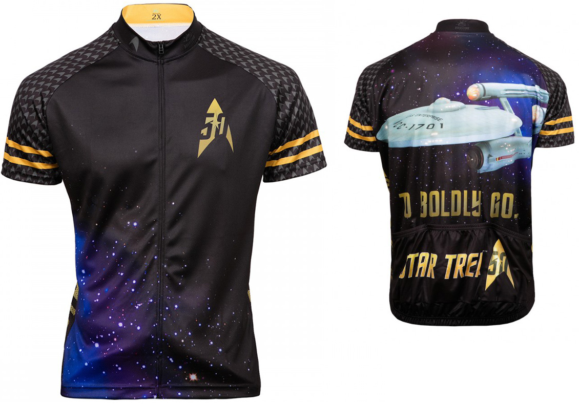 black gold star trek 50th anniversary cycling jersey