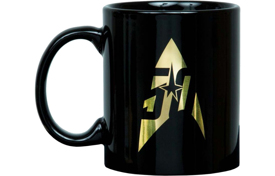 black gold star trek 50th anniversary gold mug