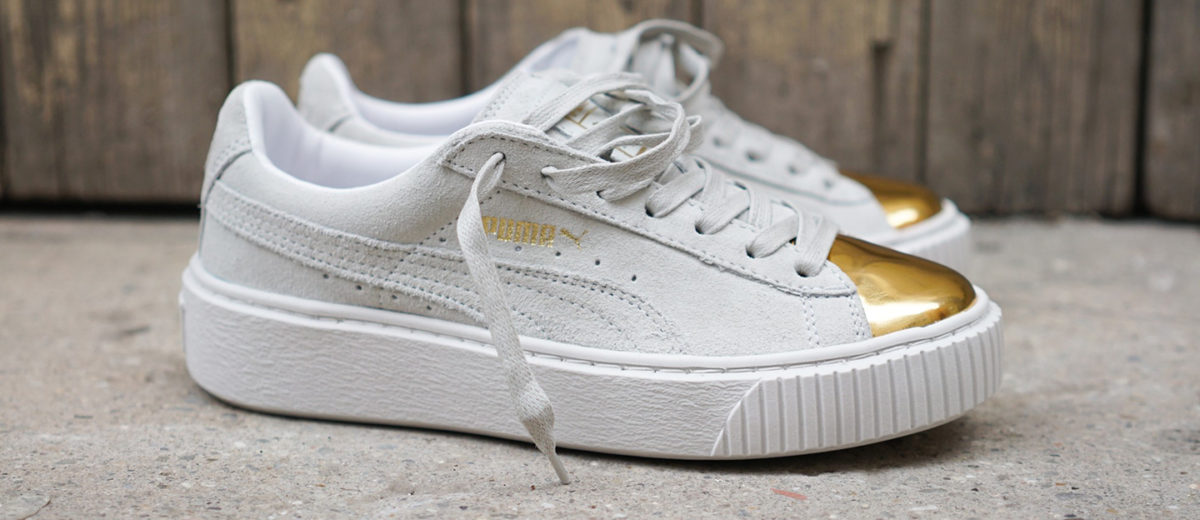 Puma Suede Platform Gold White featured