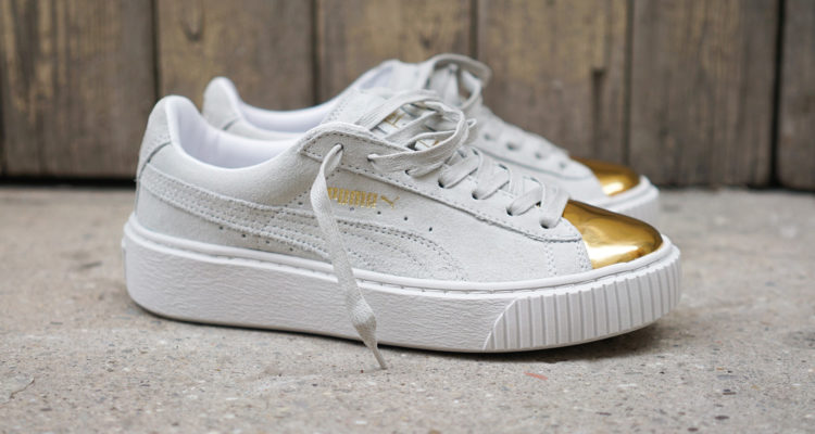 Puma Suede Platform Gold White featured