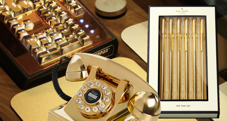 gold desk accessories phone