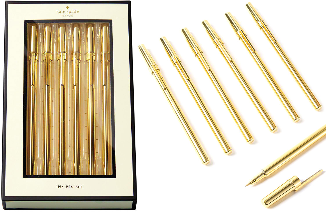 kate spade new york gold pens