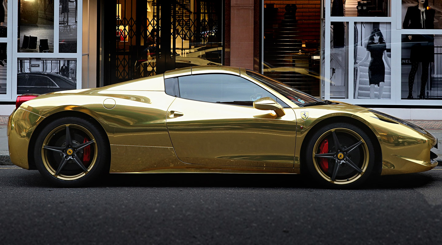 Gold Chrome Ferrari 458