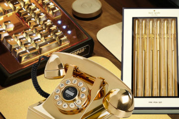 gold desk accessories phone
